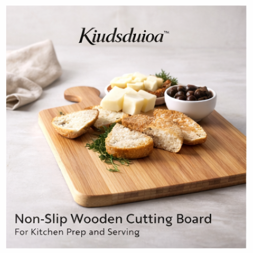 Kiudsduioa™ Non-Slip Wooden Cutting Board for Kitchen Prep and Serving